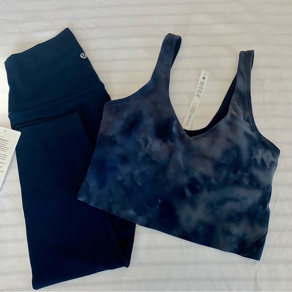 Lululemon align crop top Diamond dye asphalt grey true navy NWOT - Picture 8 of 8
